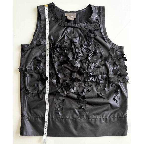 Kenar Women Black Festive "Floral" (circle fringe) Sleeveless Top Size M - Picture 9 of 10